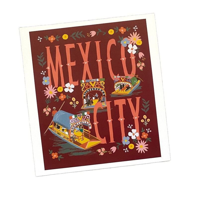 RIFLE PAPER CO. Art Print – Greetings From Around World | MEXICO CITY- 12″ x 11″