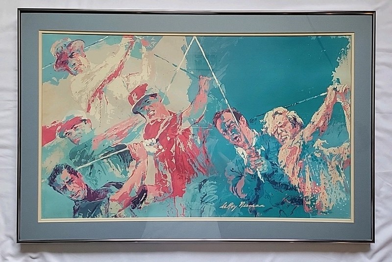 LeRoy Neiman ‘Golf Champions’ Framed Print Hogan Travino Palmer Nicklaus 36 X 23