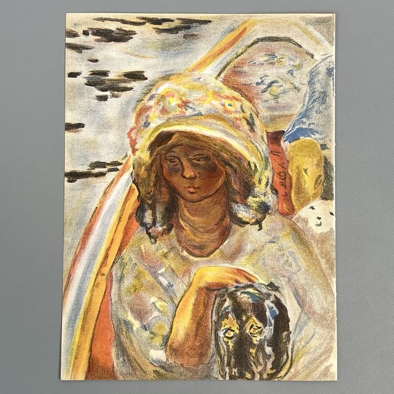 1939 Pierre Bonnard Original Color Lithograph Verve 5-6 Girl Boat Dog Art 14x10 gallery