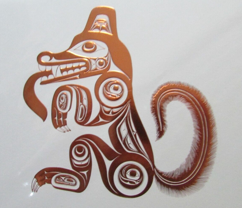 BILL REID Haida Copper - WOLF* RAVEN* BEAVER *KILLER WHALE 6" x 9" Art Card Set gallery