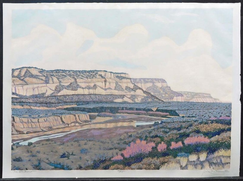 Gordon Mortensen «The Southwest» Hand Signed Woodcut Fine Art Print 1977 #25/125
