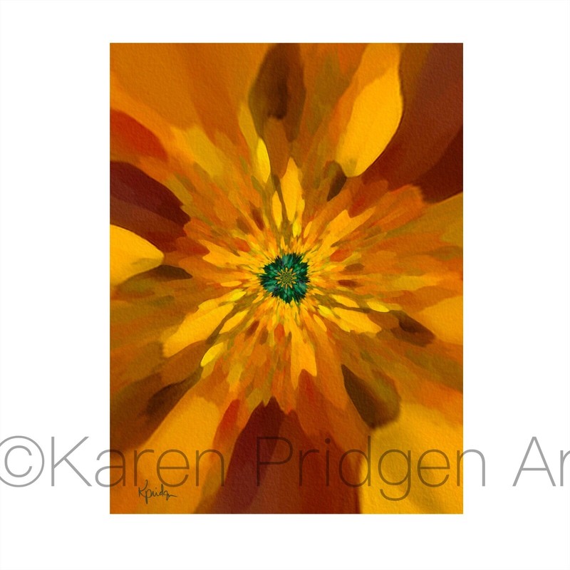 ACEO ATC Signed Print “The Heart III” Flower Floral Abstract Art Trading Card