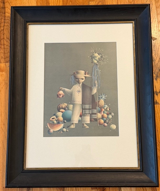 «The Little Fruit Vendor» Alejandro Rangel Hidalgo Lithograph Art Print Mexico