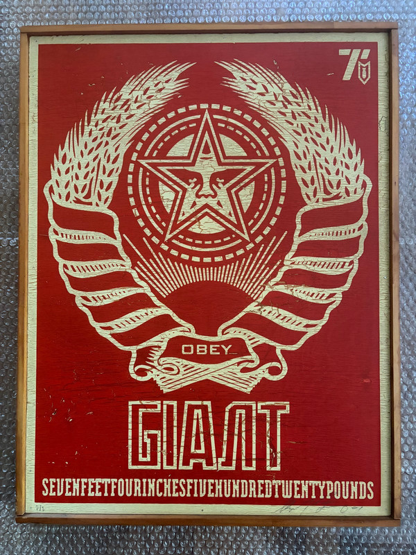 Shepard Fairey OBEY «WREATH» (2001) Print on Wood Signed & # 2 of 2 w/ COA -RARE