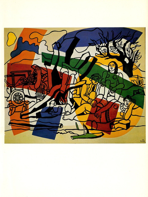 1976 Vintage FERNAND LEGER «THE COUNTRY OUTING» FABULOUS COLOR offset Lithograph