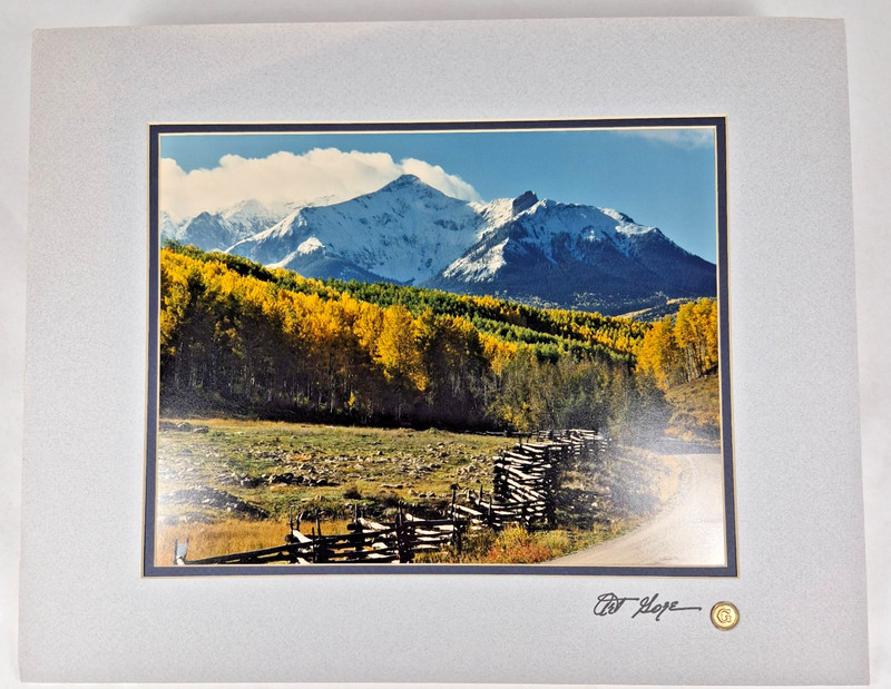 Vintage Art Gore Signed Mountain Photo Print Matted Colorado Landscape 1842