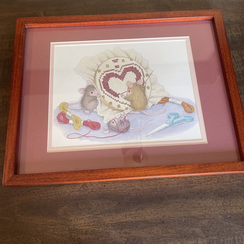 House Mouse Designs Framed Print Ellen Jarckie “Stitched With Love” 15×12