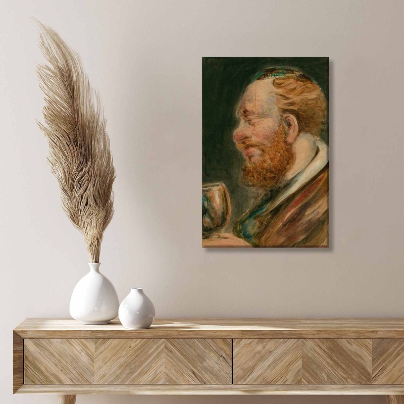 Canvas Print Oil Paintings Reproduction bearded man with wine glass gallery
