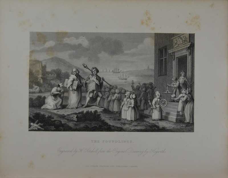 Antique Art William Hogarth The Foundlings Engraving 1850 History