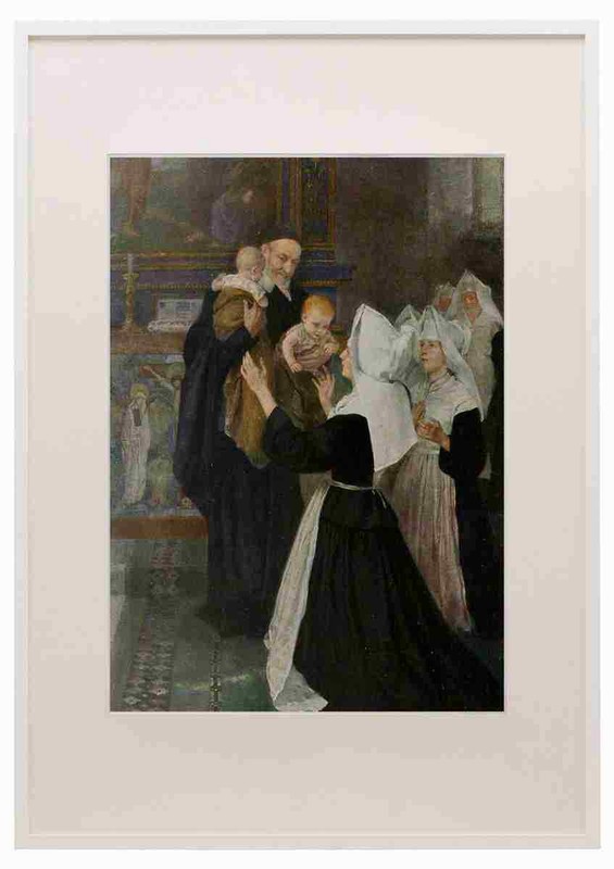 Hackl Gabriel 1843 1919 Christliche Kunst 7 1910 St Vincent de Paul A3 A4 Frame
