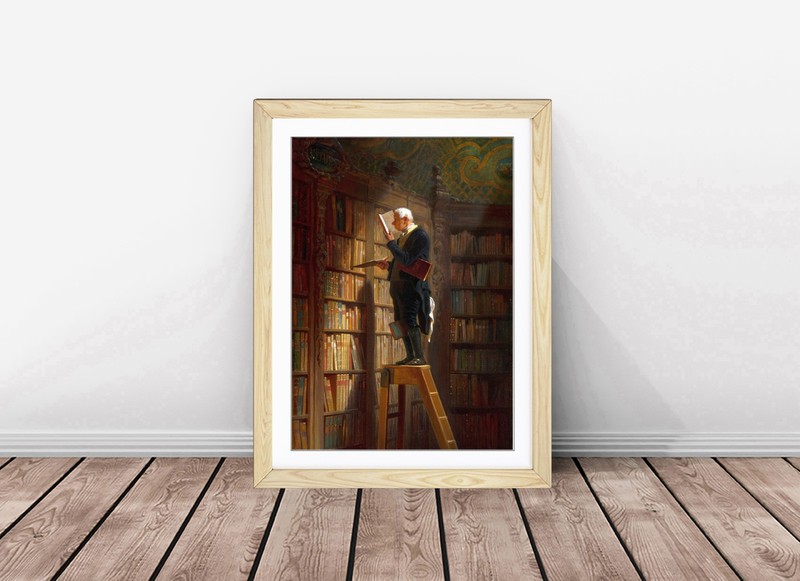 Bookworm By Carl Spitzweg Framed Print Wall Art Picture A1 A2 A3 Size gallery
