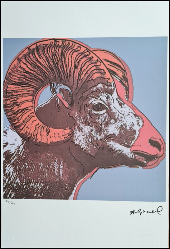 Andy Warhol * Bighorn Ram * 57 X 38 Cm * Signed Lithograph * Limited # 74/100