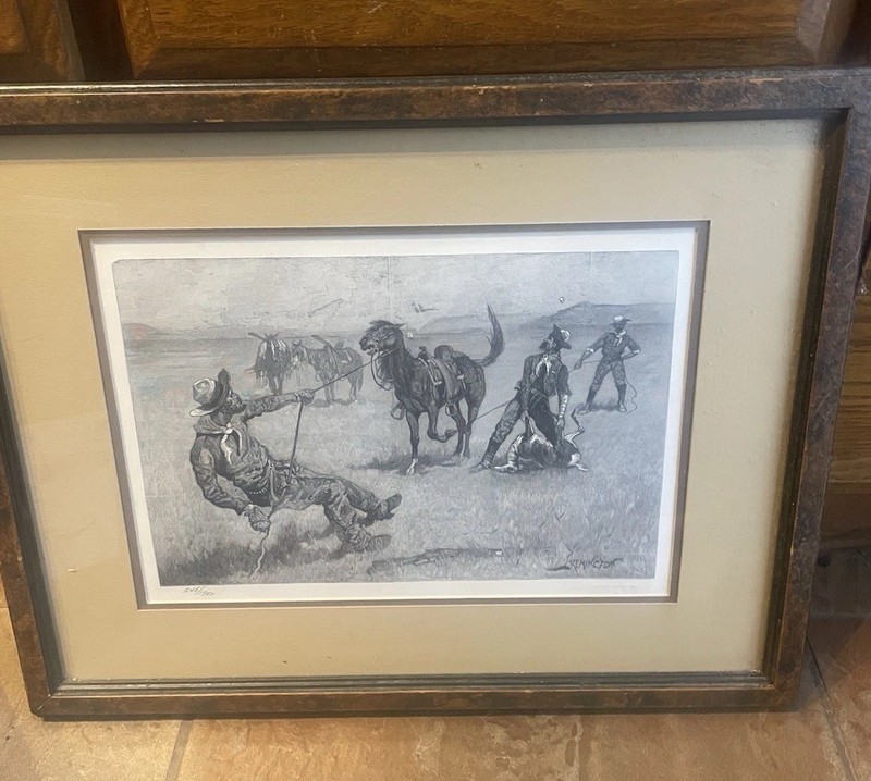 Frederic Remington Amon Carter Museum Limited Edition 1890’s Wood print Framed