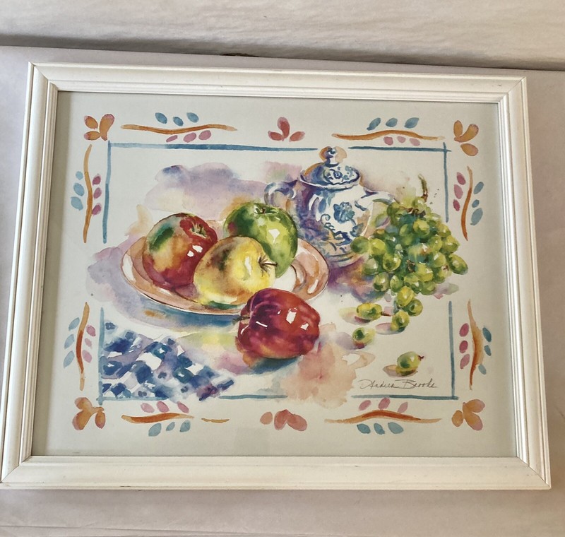 Kitchen/Dining Room White Framed Water Color Print By Andrea Brooks 22 X 18