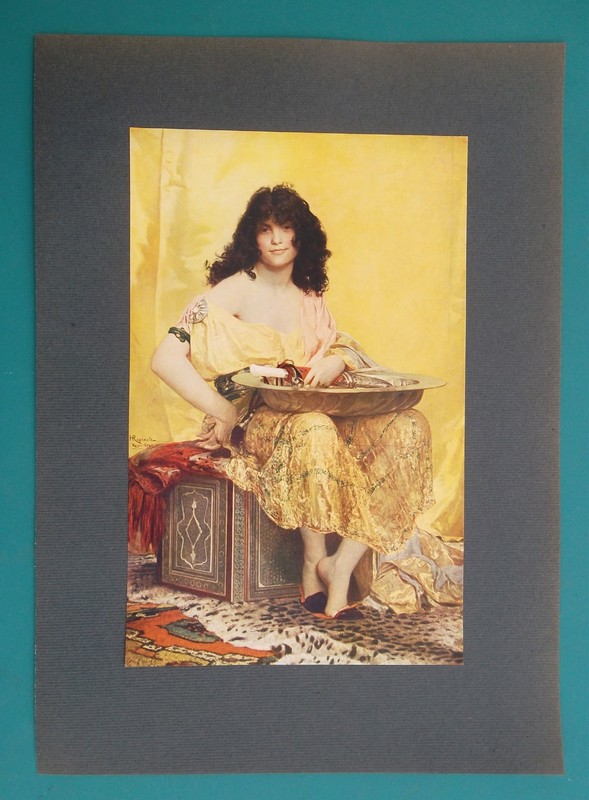 SALOME Jewish Princess Sword on Tray – 1912 COLOR Print by Regnault