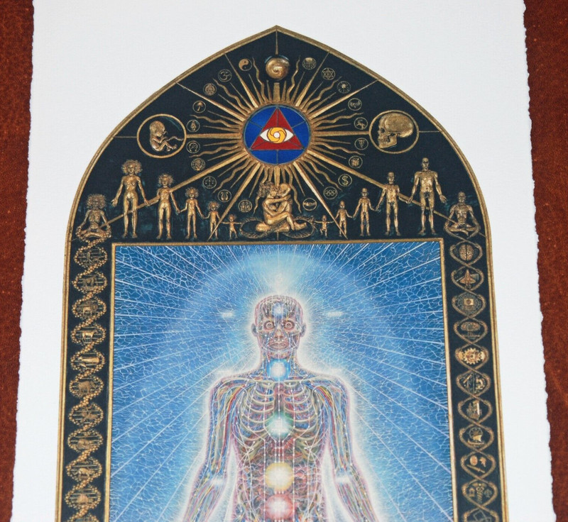 Alex Grey Psychic Energy System Art Print S/# 100 Sacred Mirrors Chakras Poster gallery