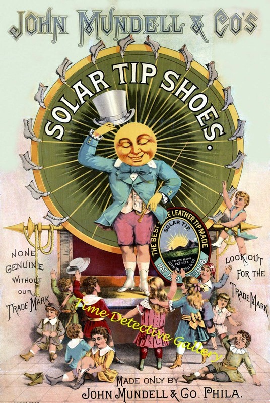 John Mundell & Co’s. Solar Tip Shoes (2) – 1889 – Historic Advertising Print