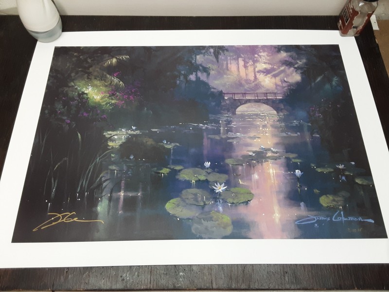 James Coleman "Bridge Over Silent Water" Signed Numbered 9/100 Art Litho Print