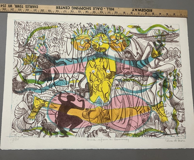 Michael Ponce De Leon Very Rare Intaglio 13/50 Studied Stanley Hayter! BEAUTIFUL