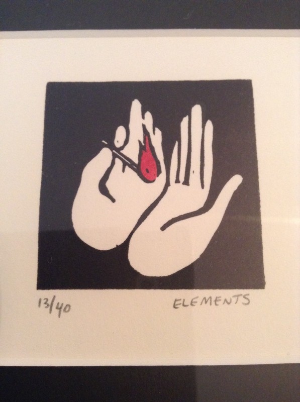 16" BY 12" FRAMED MARVIN HILL 4-BLOCK PRINT BLACK/WHITE SIGNED "ELEMENTS" 13/40 gallery
