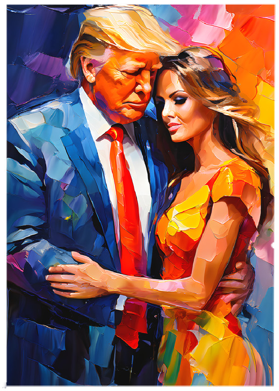 DONALD & MELANIA TRUMP * Fun Novelty * POLITICS * Art Card * ATC ACEO