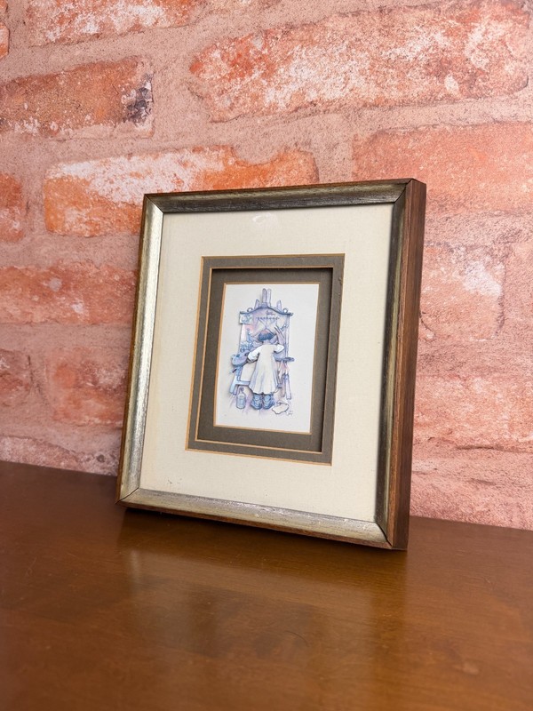 Vintage Anton Pieck 3D Paper Tole Art | «The Artist» Shadowbox
