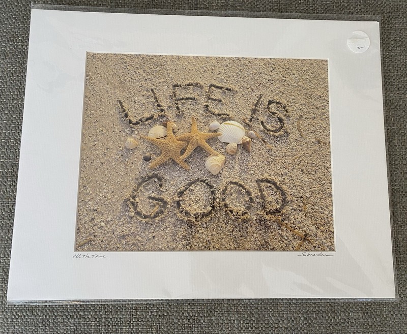 SeShellen Photo Matted Signed “Life Is Good” Beach Theme 11 X 14