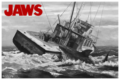 Steven Spielberg Jaws Variant Print by Alistair Little 36×24 Bottleneck Gallery