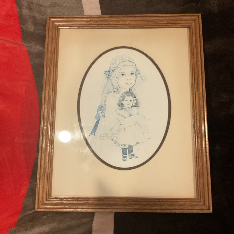 Jan Hagara Lithograph ABBY Girl & Doll 1983 Signed Framed Limited 8/75