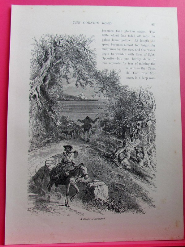PICTURESQUE EUROPE WOODCUT – A Glimpse of Bordighera