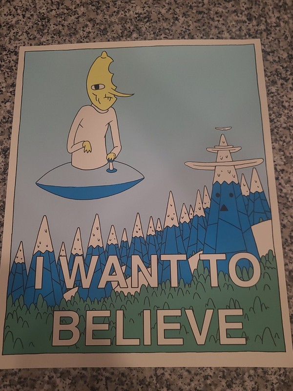 Tyler Skaggs Adventure Time I Want To Believe TV Show Poster Art Print