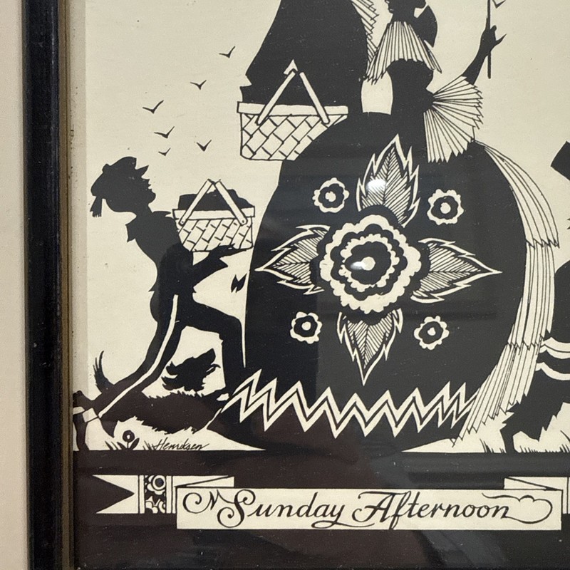 Buckbee Brehm Co. Sunday Afternoon Silhouette Family Outing 8 3/4"x 6 1/2" gallery
