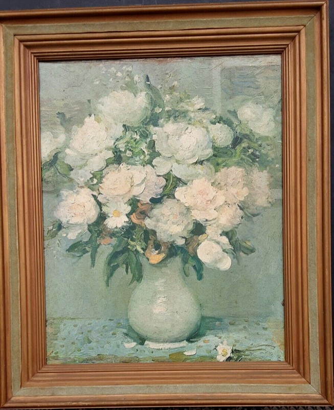 Marcel Dyf «Peonies & Roses» # 4501 Framed Print on Linen