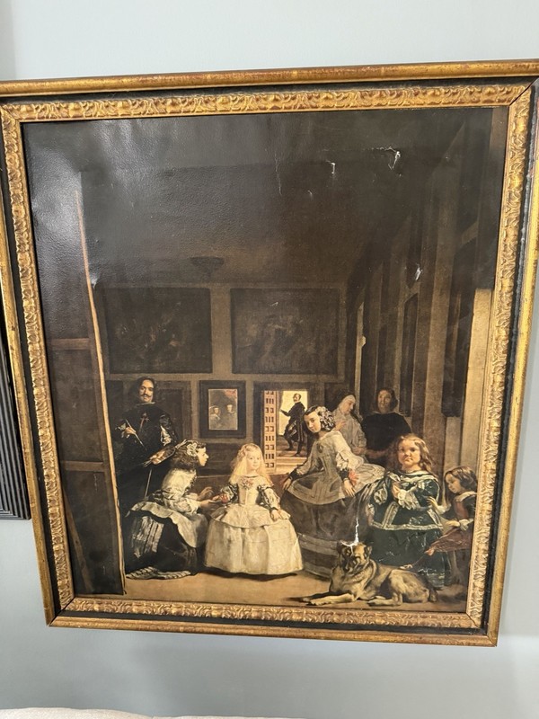 VTG Diego Velázquez “Las Meninas” 1659 Framed Baroque oil paint, replica2”x2.3”