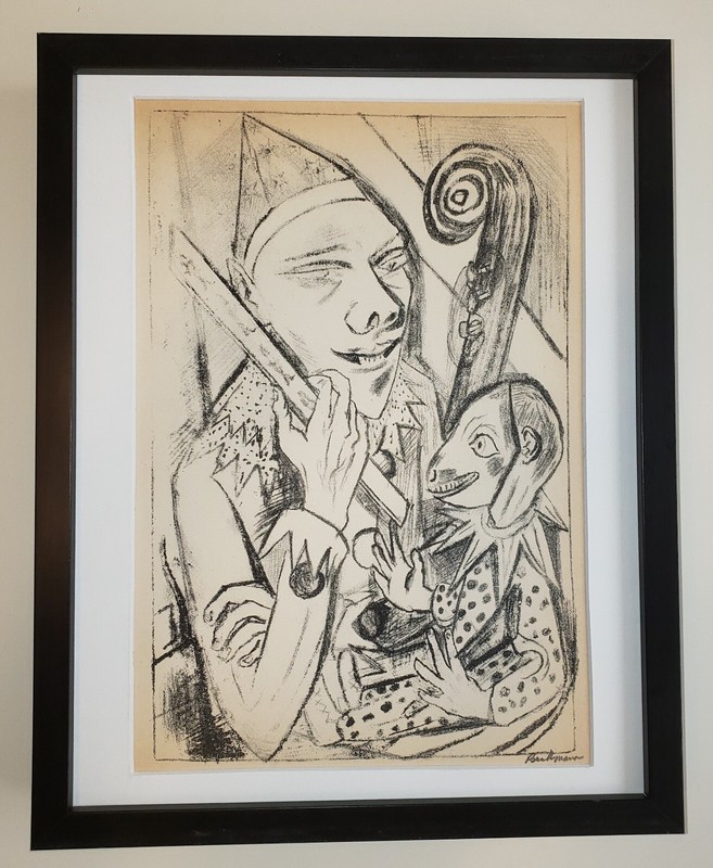 MAX BECKMANN Original HAND SIGNED German Expressionist LITHOGRAPH 1919 Framed