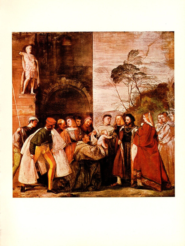 1977 Vintage TITIAN "MIRACLE OF THE NEWBORN INFANT" JESUS Art offset Lithograph