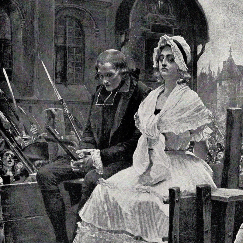 MARIE ANTOINETTE TO THE GUILLOTINE – French Revolution Scene 1892 Engraving