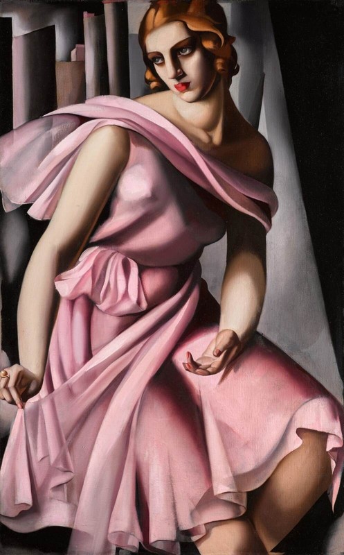Tamara De Lempicka : Portrait Of Romana De La Salle : Art Deco Portrait
