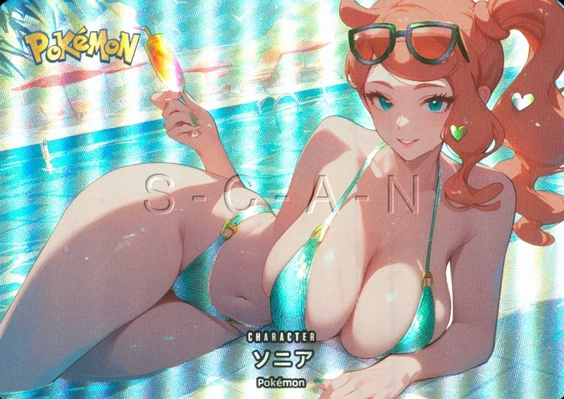2 1/2″ x 3 1/2″ Semi Nude Double Sided Anime Waifu Art Card- Swimsuit #2