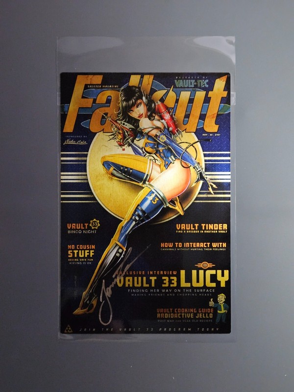!!FOIL!! FALLOUT MAGAZINE COVER ART METAL PRINT SIGNED JAMIE TYNDALL WITH COA