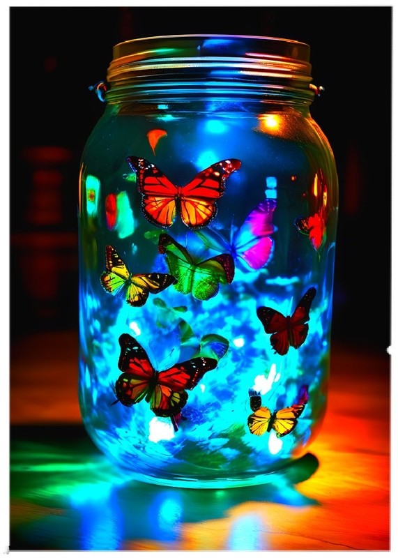 BUTTERFLY JAR * Fun Novelty * WHIMSICAL * Art Card * ATC ACEO