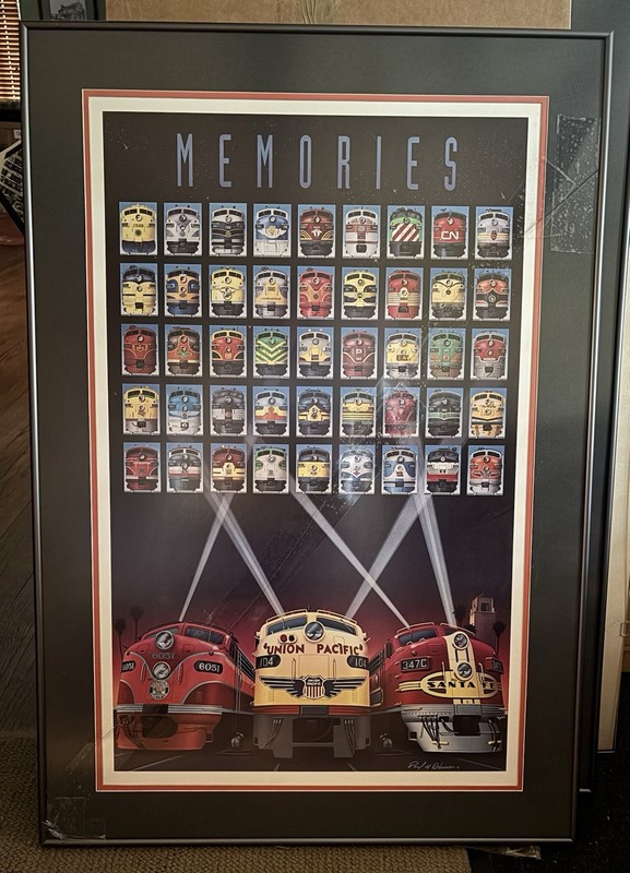Paul H. Adams Vintage 1992 «MEMORIES» 48 E & F Units Framed Giclée 37″ x 25.5”
