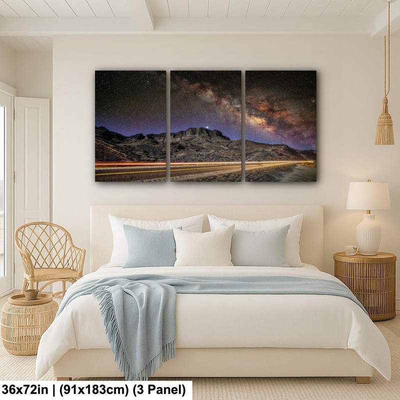 Milky Way Wall Art Mountain Landscape Night Sky Photo Canvas Print gallery
