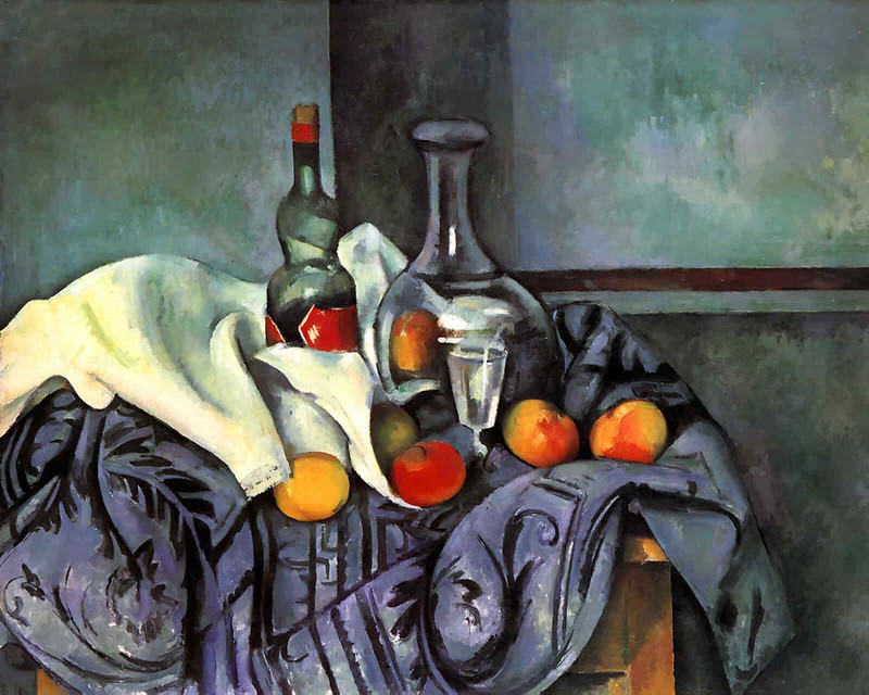 Still Life, Peppermint Bottle Painting by Paul Cezanne 8×10″ Art Print