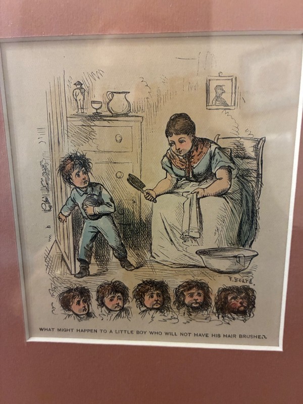 Antique 1894 Frank Beard Wood Hand-Colored Engraving In Wake-Up Land – Excellent