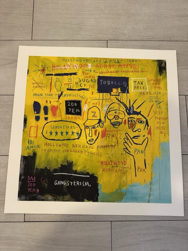 Jean-Michel Basquiat “Hollywood Africans” Fine Art Lithograph Print Framed gallery