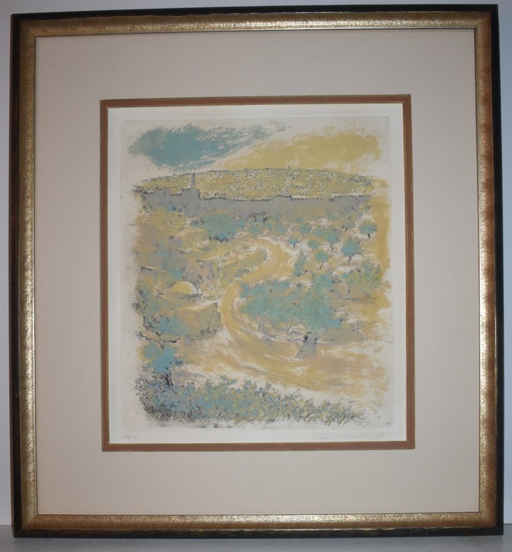 Listed Artist Ira Moskowitz, Signed Original Etching Road To Jerusalem