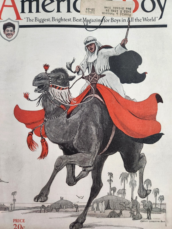 Camel Rider Charles Livingston Bull Art American Boy 1924 Magazine Cover Only