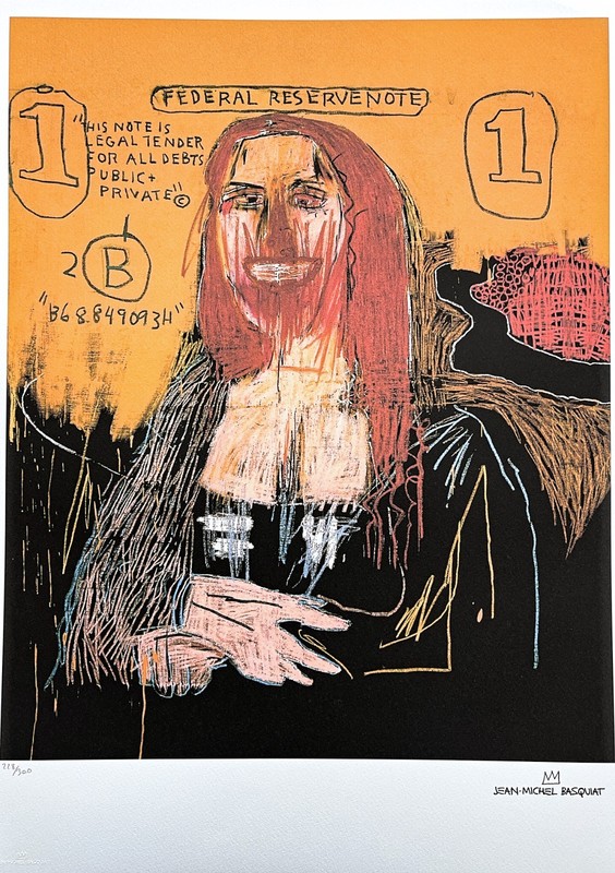 JEAN-MICHEL BASQUIAT – Mona Lisa – signed, numbered edition 228/300, 50x70cm