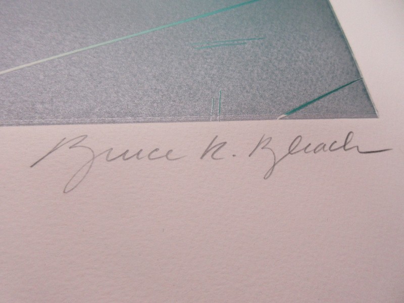 BRUCE R. BLEACH - "LUNE DEMI III" AQUATINT ETCHING EMBOSSED HAND SIGNED AND #'ED gallery